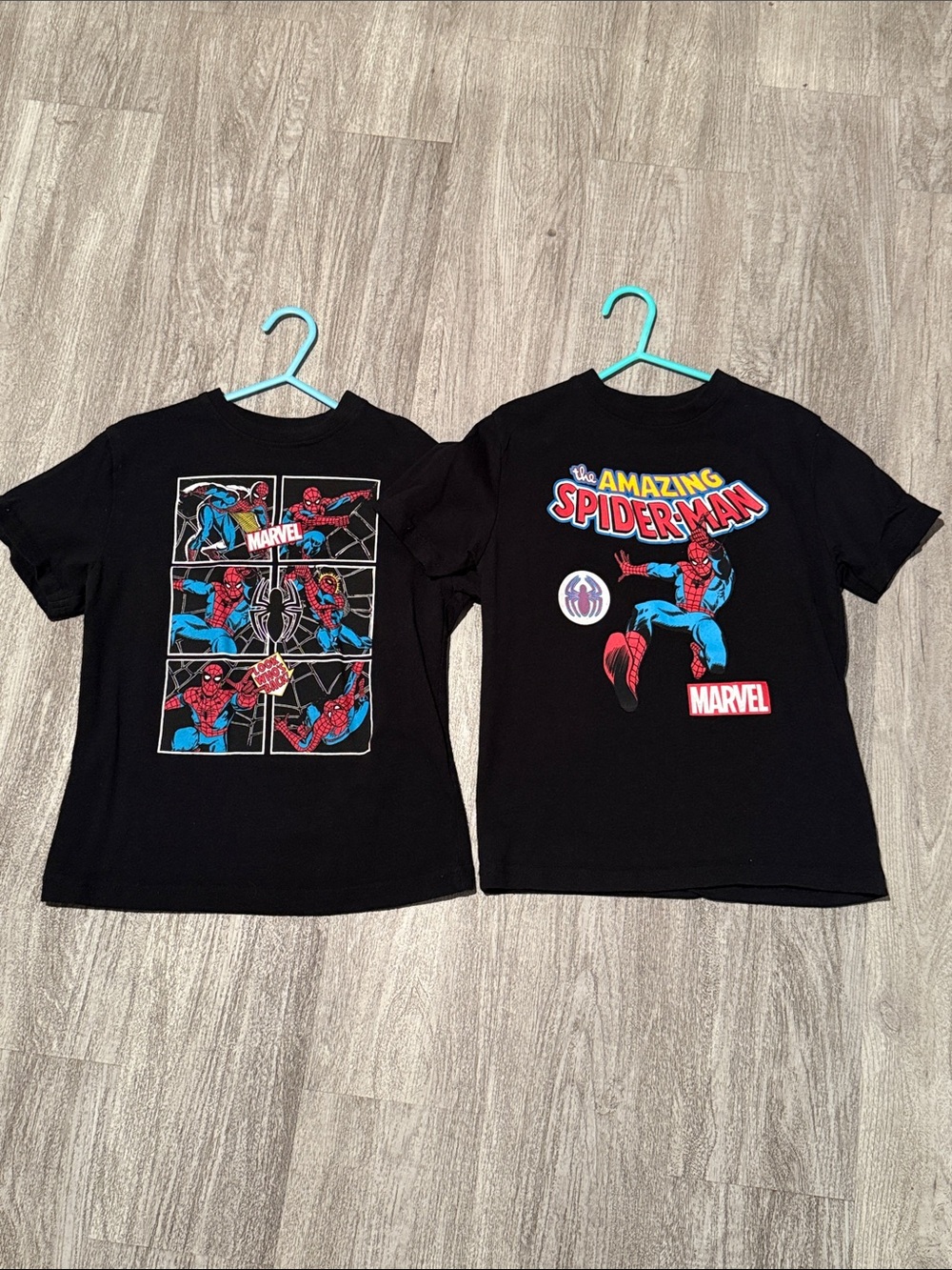 Marvel Kids Black Spider-Man Graphic Tee with Red & Blue Art